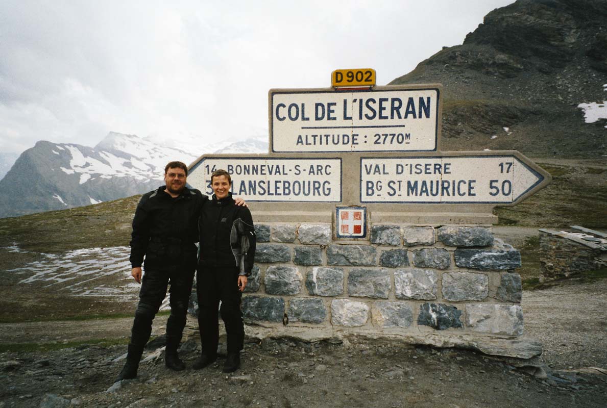 Die glücklichen Fahrer auf dem Col de l'Iseran