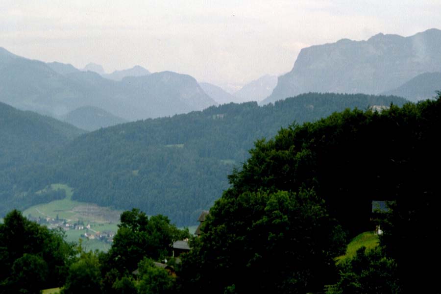 Sicht auf den Bregenzer Wald oberhalb von Scharzenberg